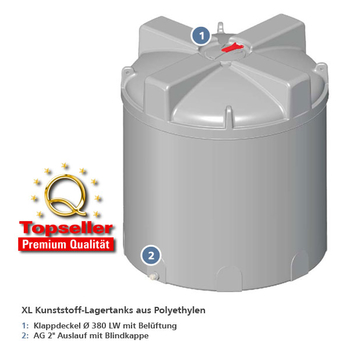 XL-Lagertanks für Industrie, Landwirtschaft und Handel für den universellen Einsatz von 6.000 bis 10.000 Liter, hohe Temperaturbeständigkeit bis 60° C.