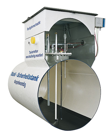 Komplett-Heizöltank aus Stahl zur unterirdischen Lagerung Komplett-Heizöltank aus Stahl zur unterirdischen Lagerung