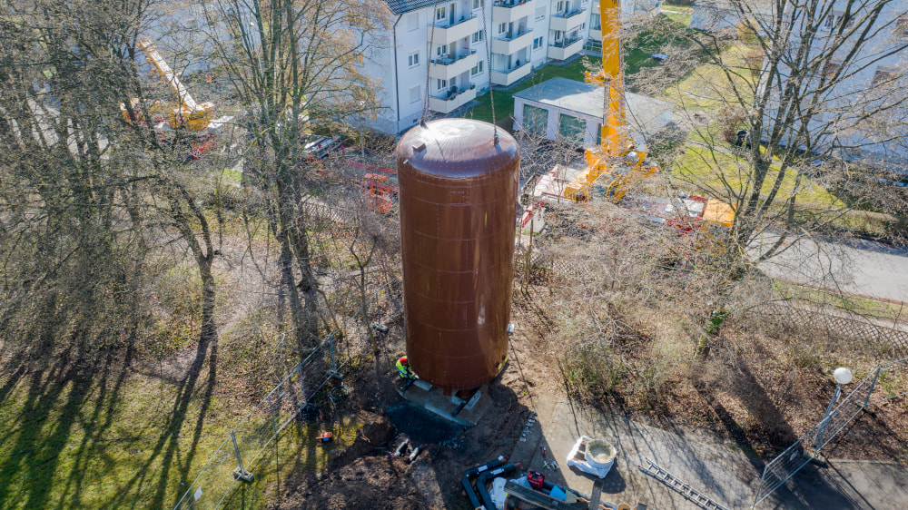 Aufstellung des Pufferspeichers Luftbild